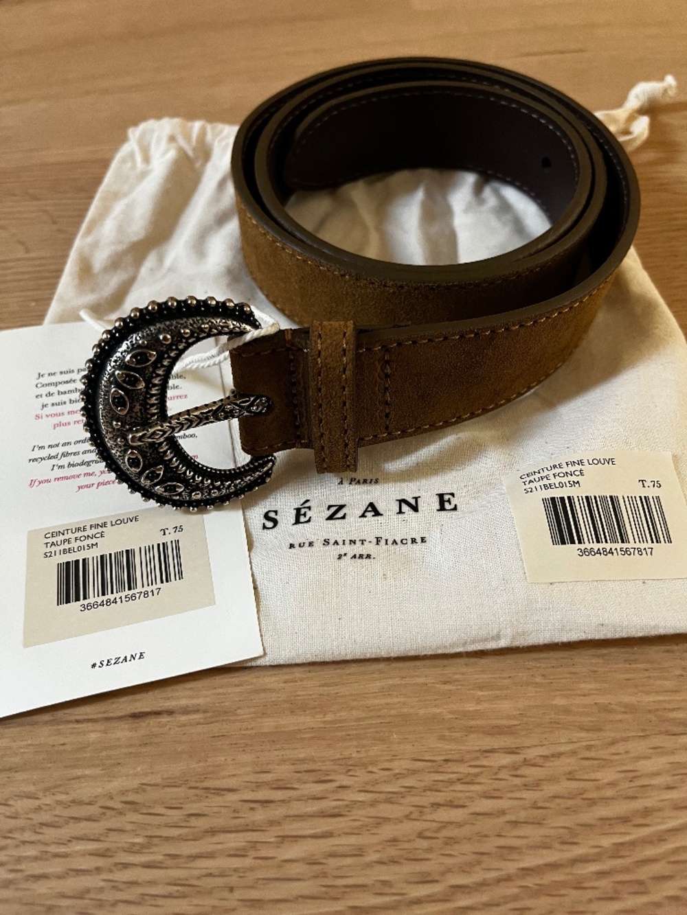Sezane Thin Louve belt